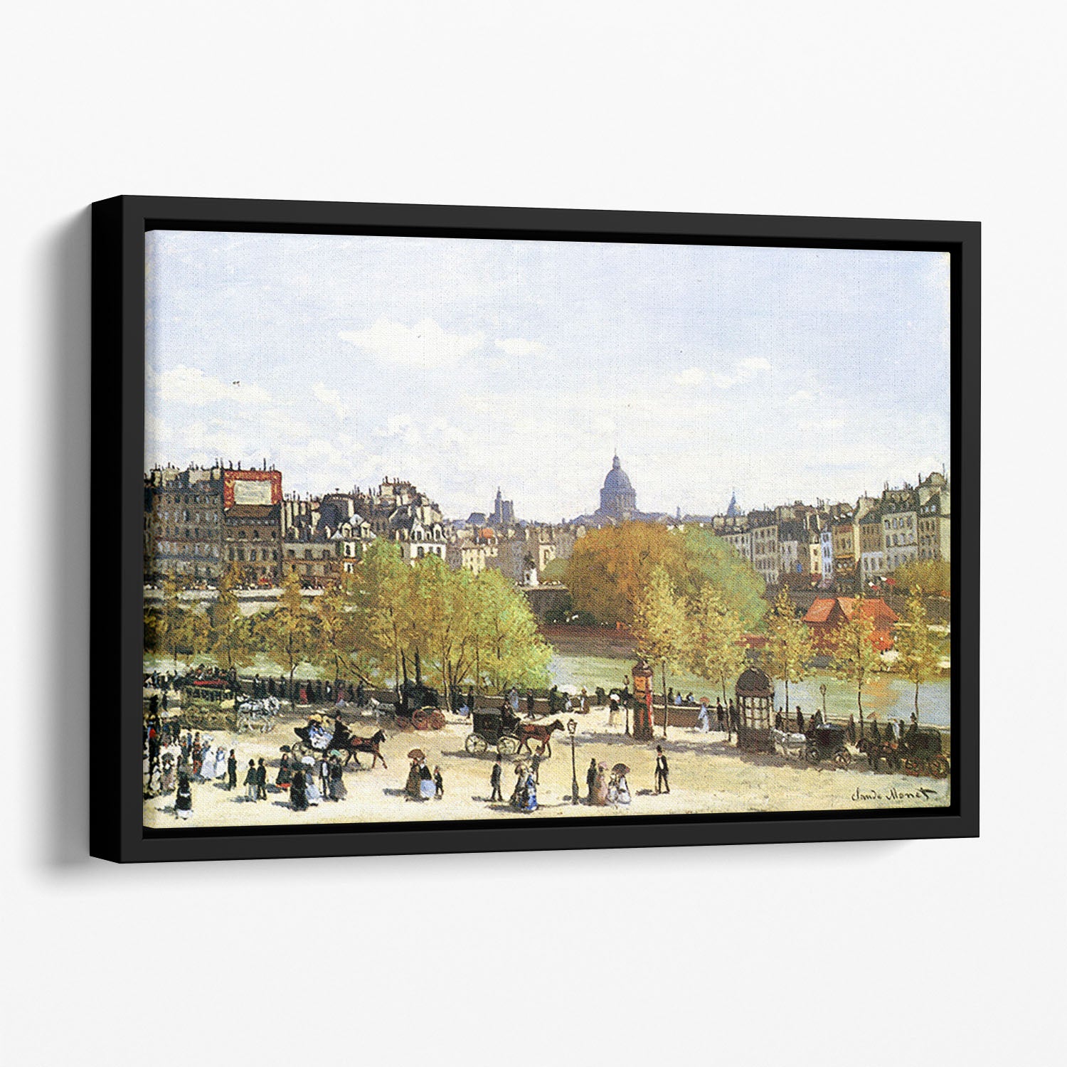 Le quai du Louvre by Monet Floating Framed Canvas