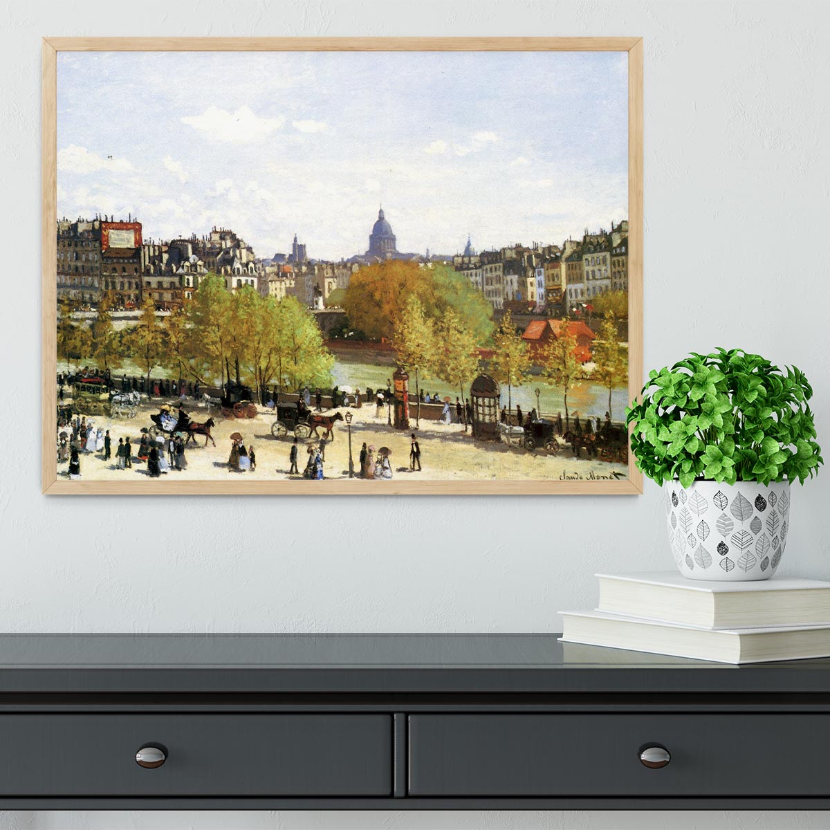 Le quai du Louvre by Monet Framed Print - Canvas Art Rocks - 4
