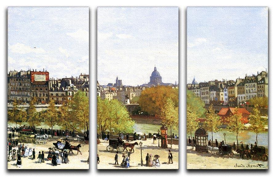 Le quai du Louvre by Monet Split Panel Canvas Print - Canvas Art Rocks - 4