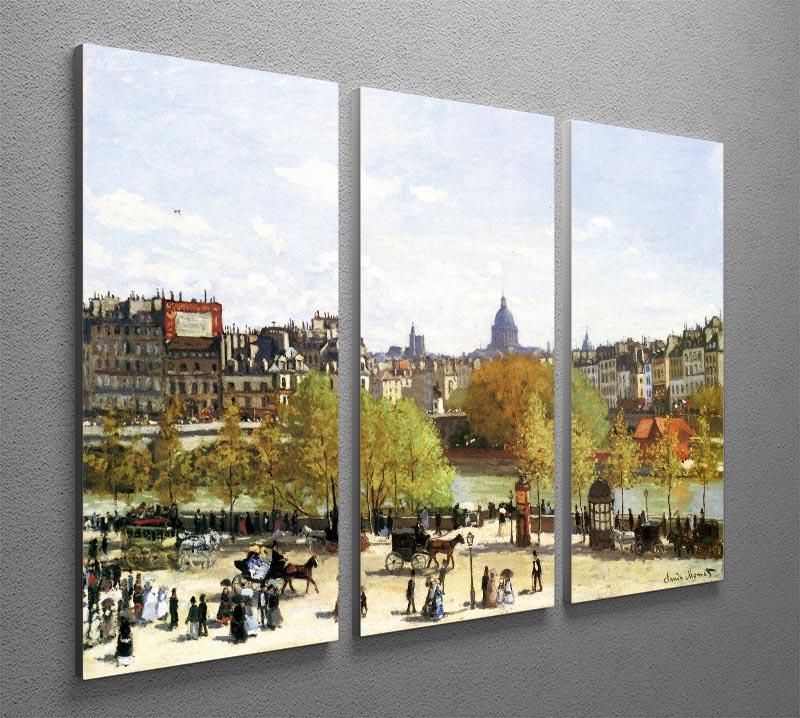 Le quai du Louvre by Monet Split Panel Canvas Print - Canvas Art Rocks - 4