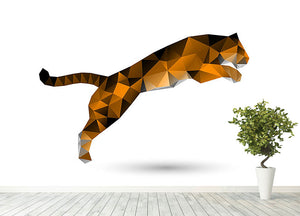 Leaping tiger from polygons Wall Mural Wallpaper - Canvas Art Rocks - 4