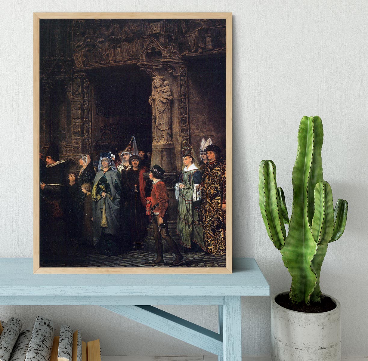 Leaving a church in the 15th Century by Alma Tadema Framed Print - Canvas Art Rocks - 4