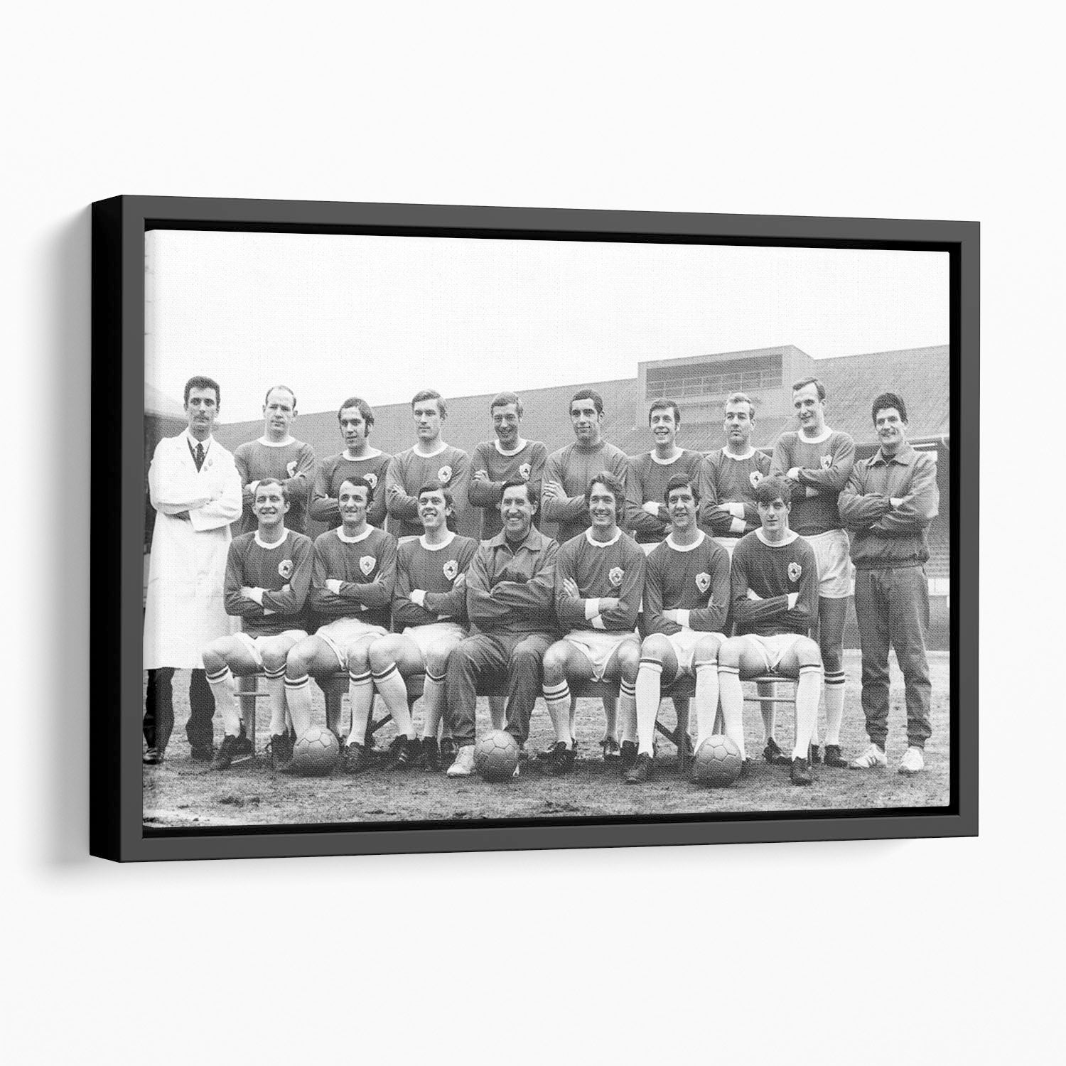 Leicester City Football Club Team Photo 1969 Floating Framed Canvas - Canvas Art Rocks - 1