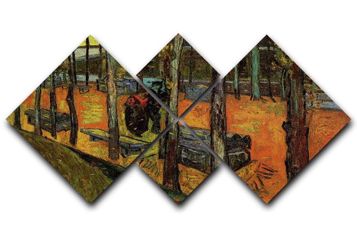 Les Alyscamps 2 by Van Gogh 4 Square Multi Panel Canvas  - Canvas Art Rocks - 1