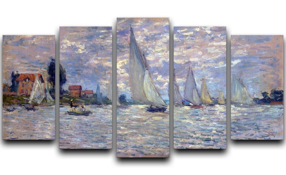 Les Barques by Monet 5 Split Panel Canvas  - Canvas Art Rocks - 1