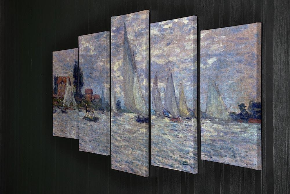 Les Barques by Monet 5 Split Panel Canvas - Canvas Art Rocks - 2