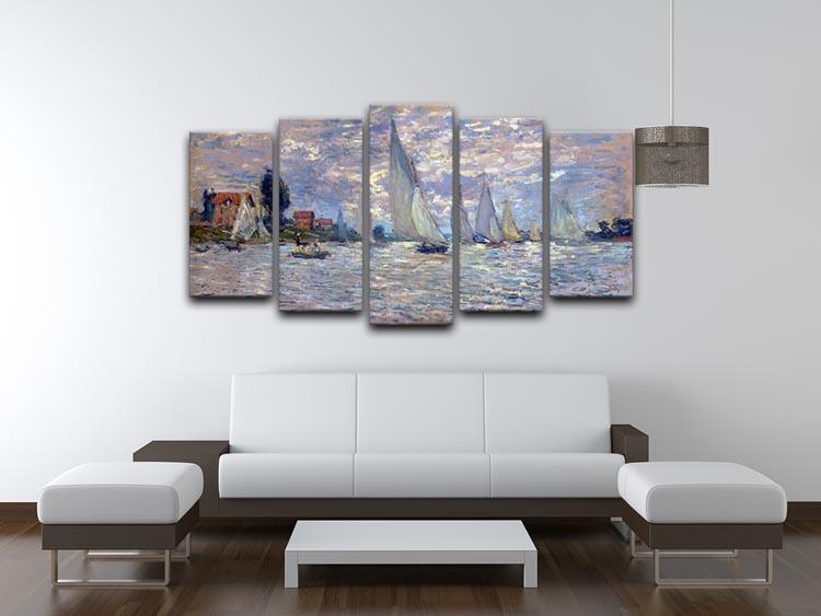 Les Barques by Monet 5 Split Panel Canvas - Canvas Art Rocks - 3