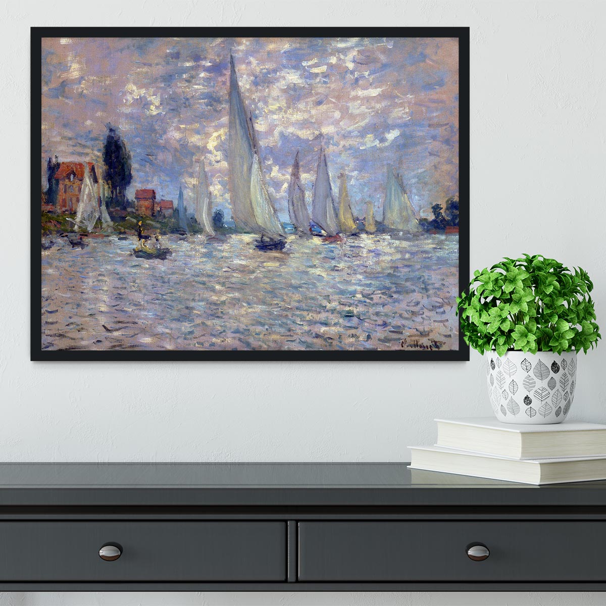Les Barques by Monet Framed Print - Canvas Art Rocks - 2