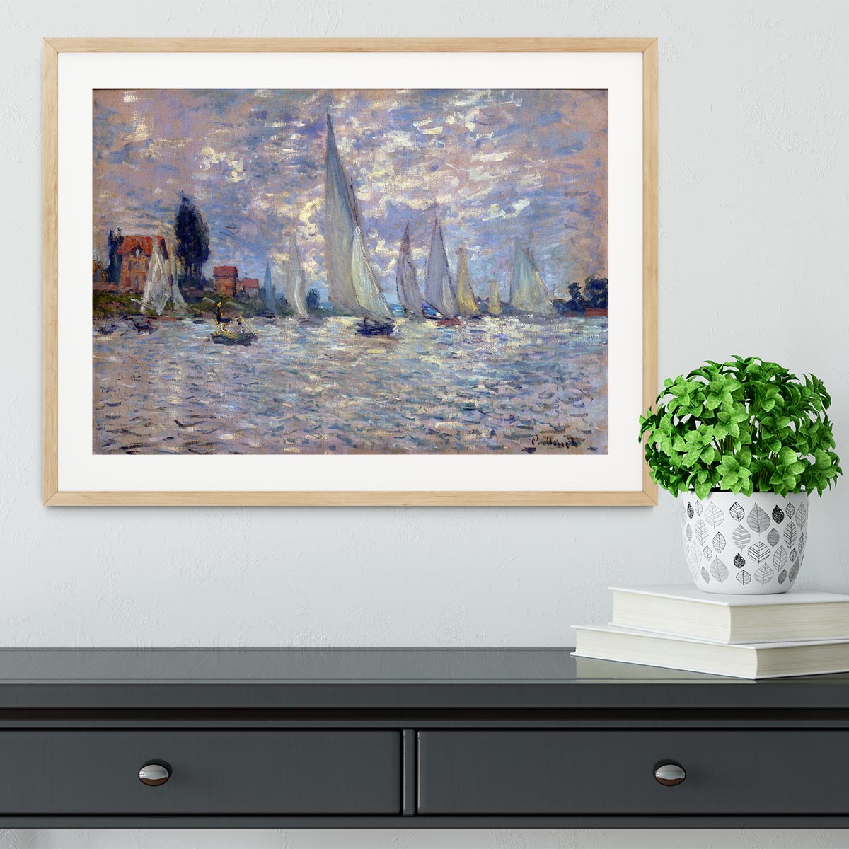 Les Barques by Monet Framed Print - Canvas Art Rocks - 3