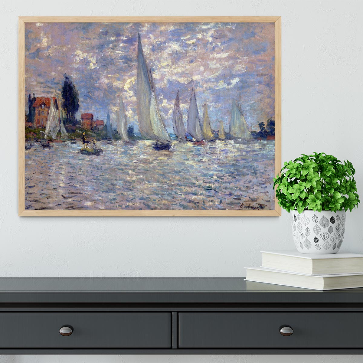 Les Barques by Monet Framed Print - Canvas Art Rocks - 4