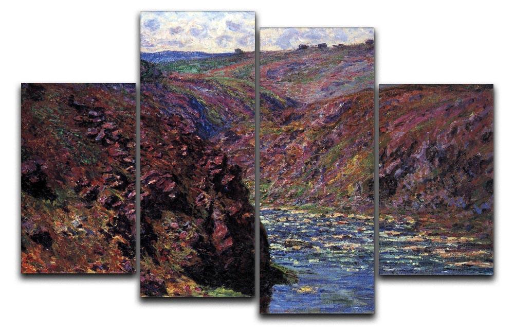 Les Eaux Semblantes in the sunlight by Monet 4 Split Panel Canvas  - Canvas Art Rocks - 1
