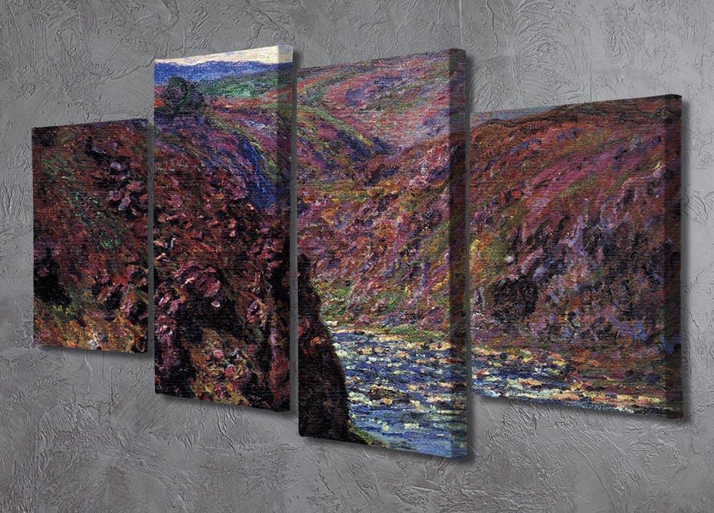 Les Eaux Semblantes in the sunlight by Monet 4 Split Panel Canvas - Canvas Art Rocks - 2