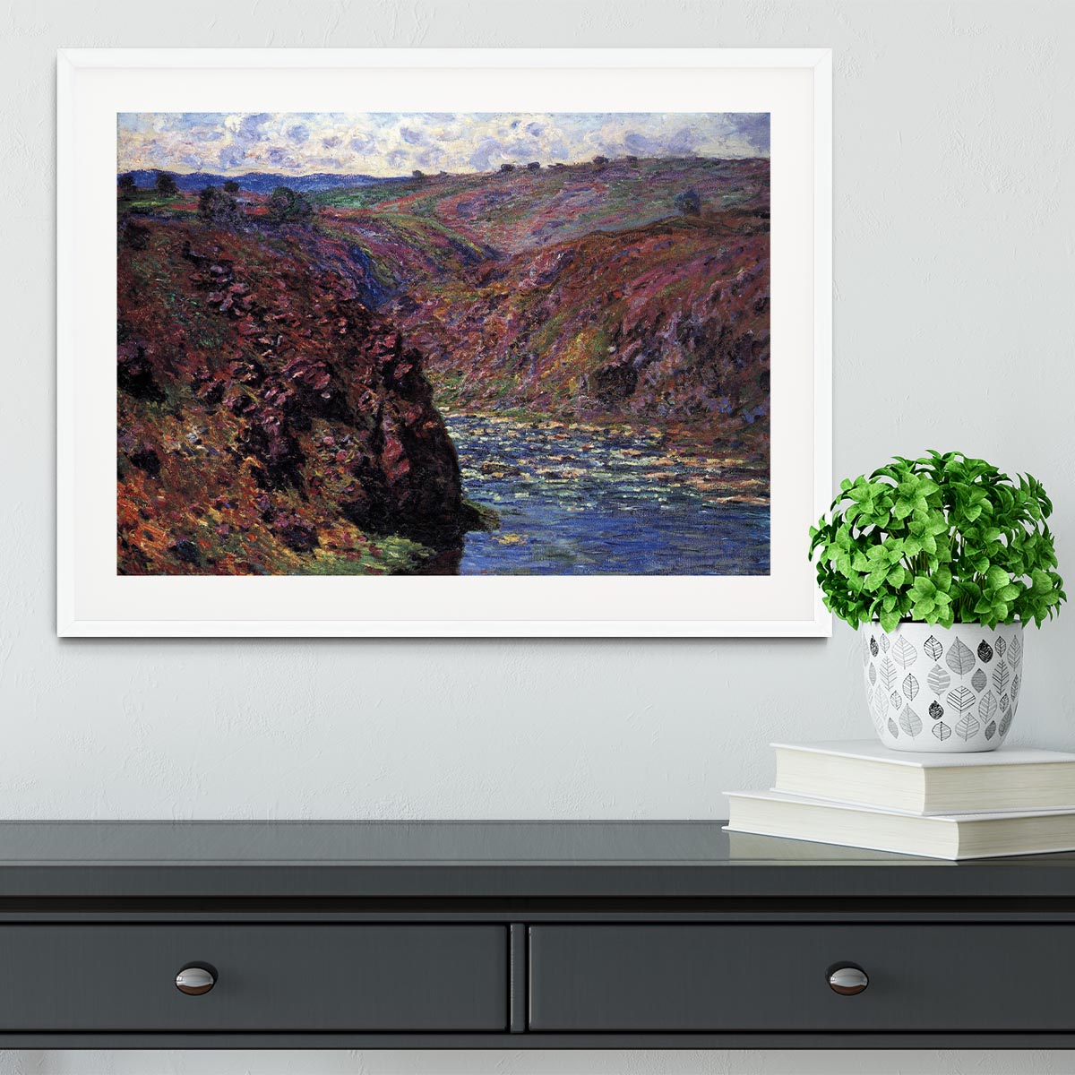 Les Eaux Semblantes in the sunlight by Monet Framed Print - Canvas Art Rocks - 5