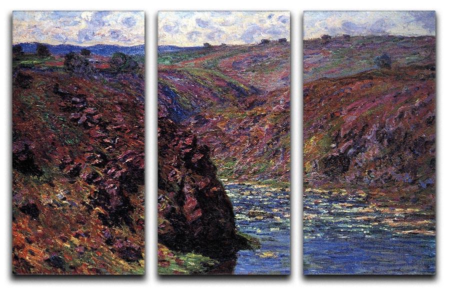 Les Eaux Semblantes in the sunlight by Monet Split Panel Canvas Print - Canvas Art Rocks - 4
