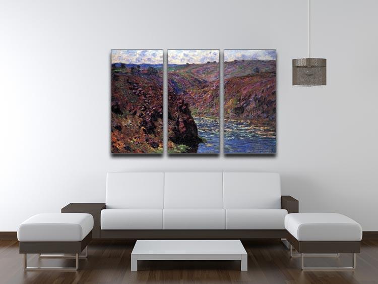 Les Eaux Semblantes in the sunlight by Monet Split Panel Canvas Print - Canvas Art Rocks - 4