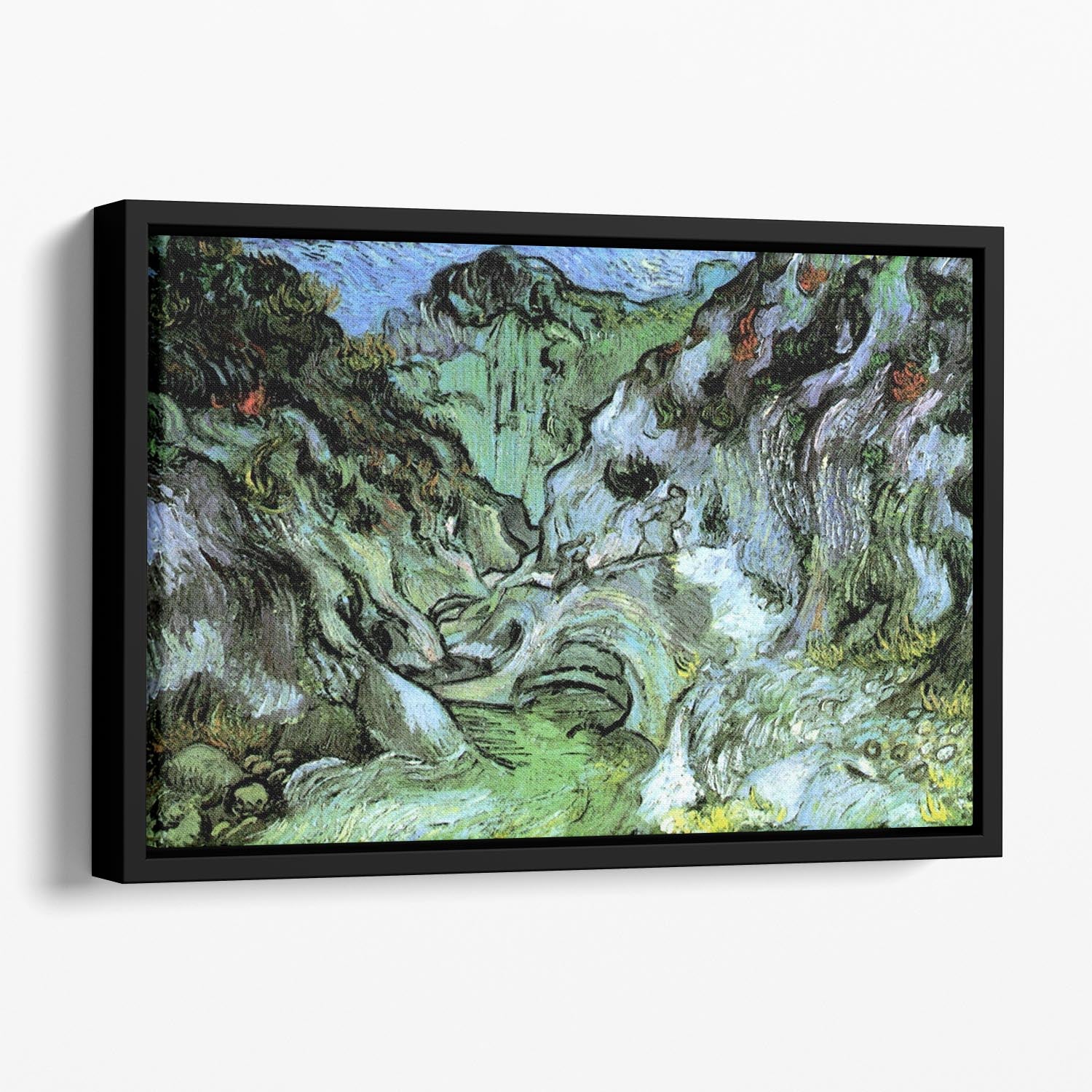 Les Peiroulets Ravine 2 by Van Gogh Floating Framed Canvas