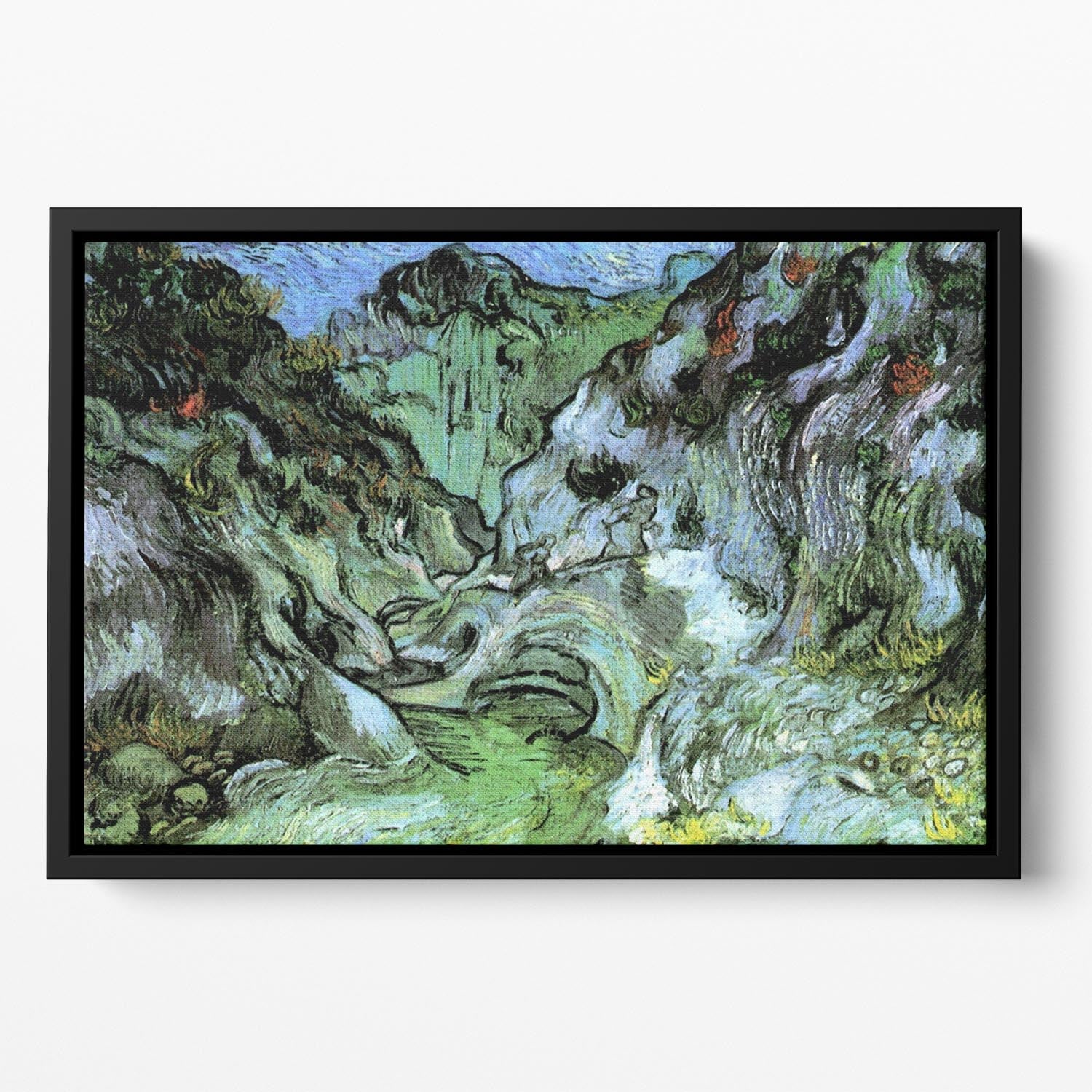 Les Peiroulets Ravine 2 by Van Gogh Floating Framed Canvas