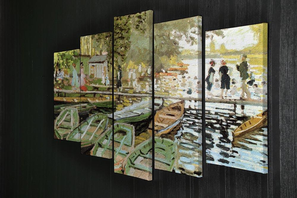 Les bain de la Grenouillere by Monet 5 Split Panel Canvas - Canvas Art Rocks - 2