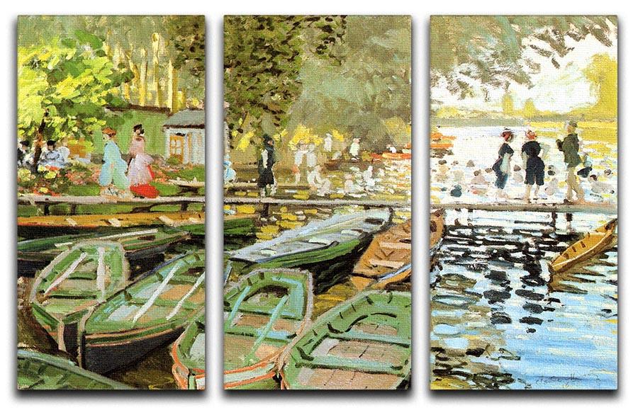 Les bain de la Grenouillere by Monet Split Panel Canvas Print - Canvas Art Rocks - 4