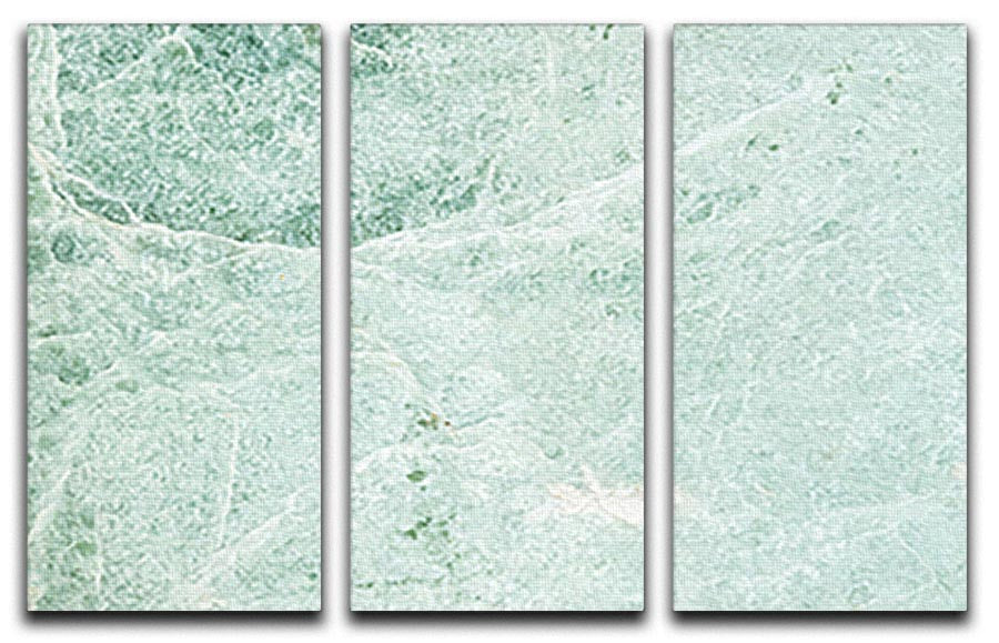 Light Green Cracked Marble 3 Split Panel Canvas Print - Canvas Art Rocks - 1