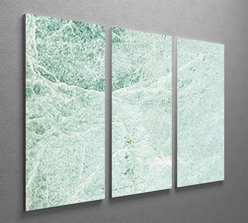 Light Green Cracked Marble 3 Split Panel Canvas Print - Canvas Art Rocks - 2