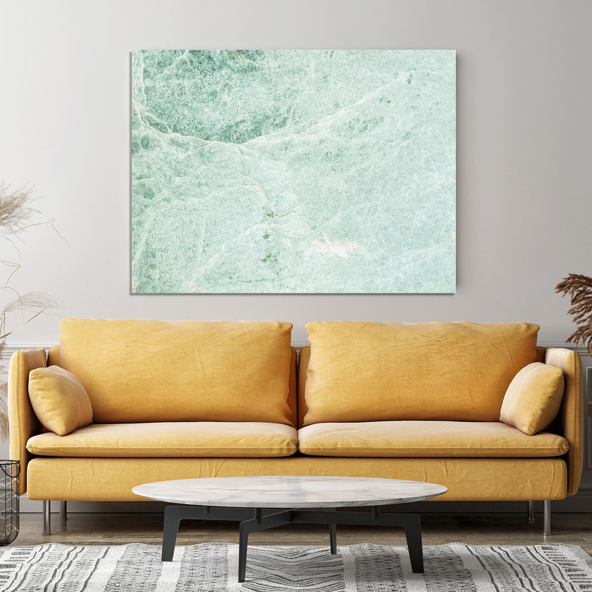 Light Green Cracked Marble Canvas Print or Poster - Canvas Art Rocks - 4