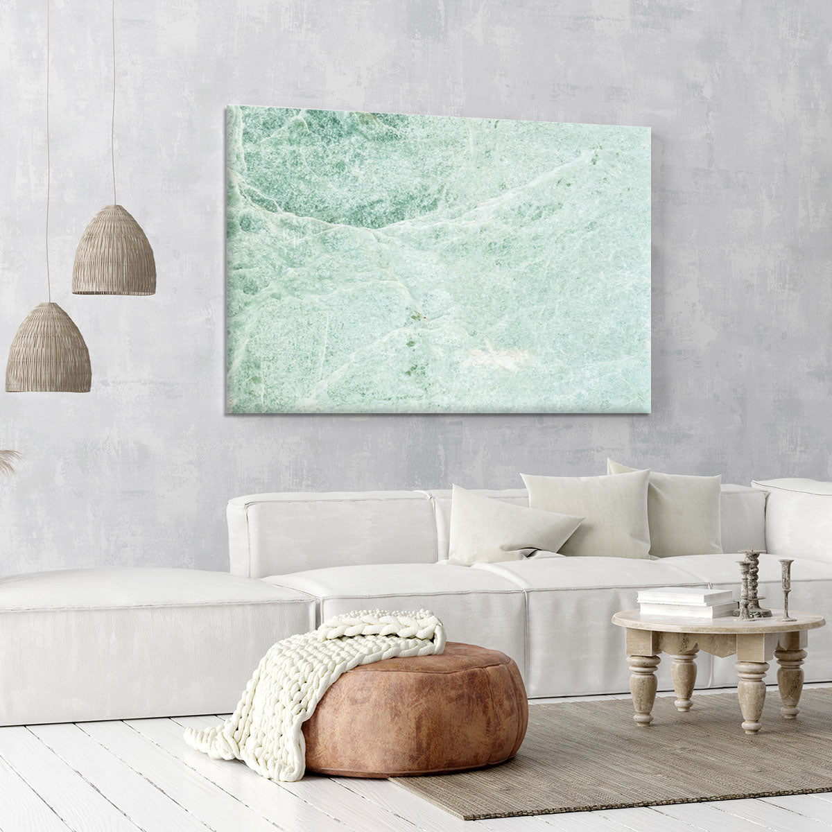 Light Green Cracked Marble Canvas Print or Poster - Canvas Art Rocks - 6