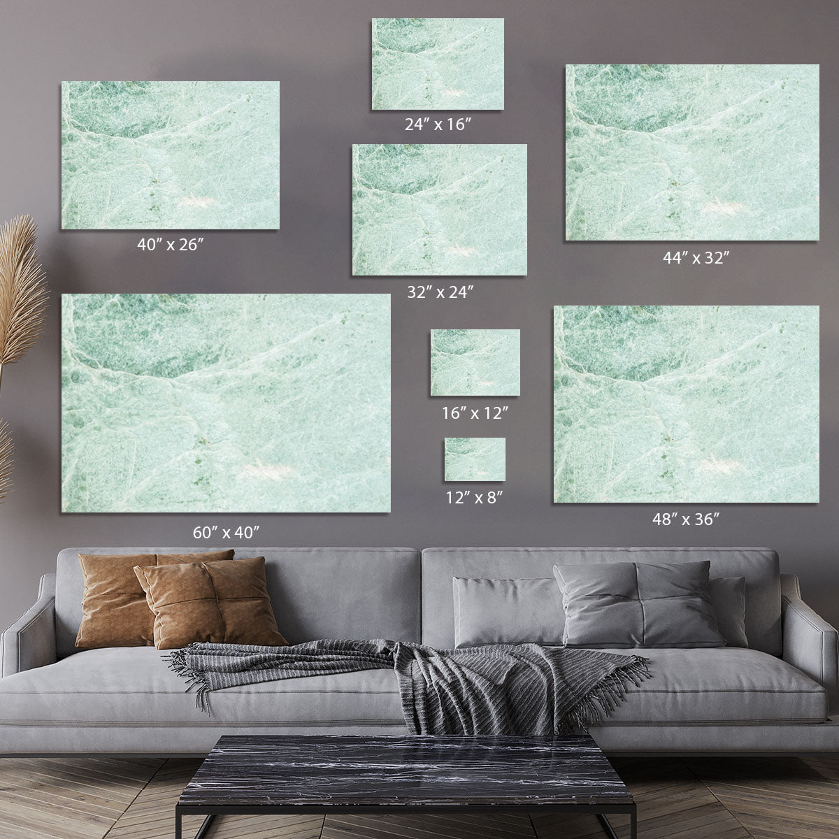 Light Green Cracked Marble Canvas Print or Poster - Canvas Art Rocks - 7