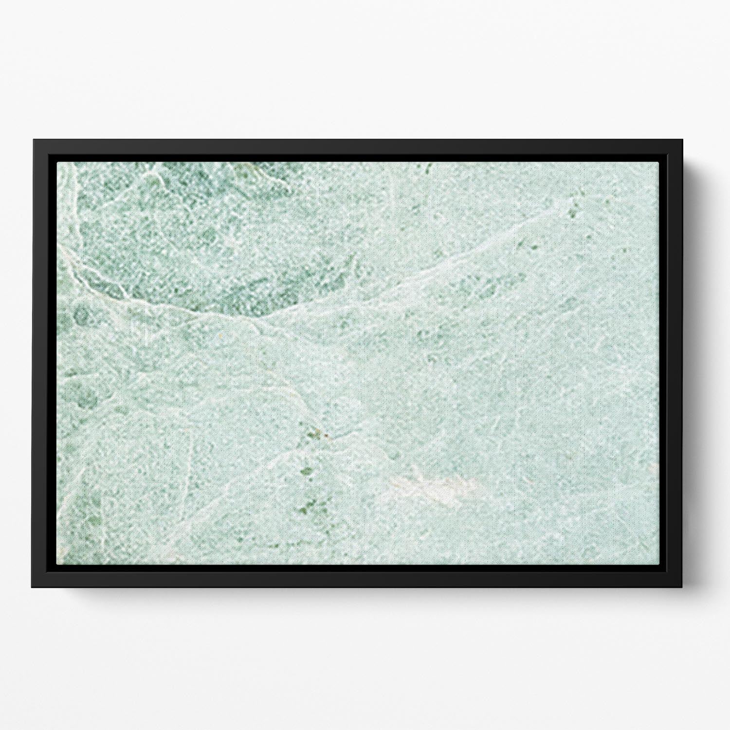 Light Green Cracked Marble Floating Framed Canvas - Canvas Art Rocks - 2