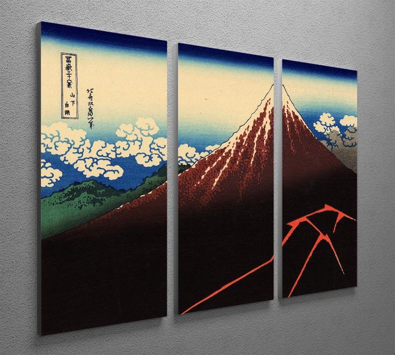 Lightning below the summit by Hokusai 3 Split Panel Canvas Print - Canvas Art Rocks - 2