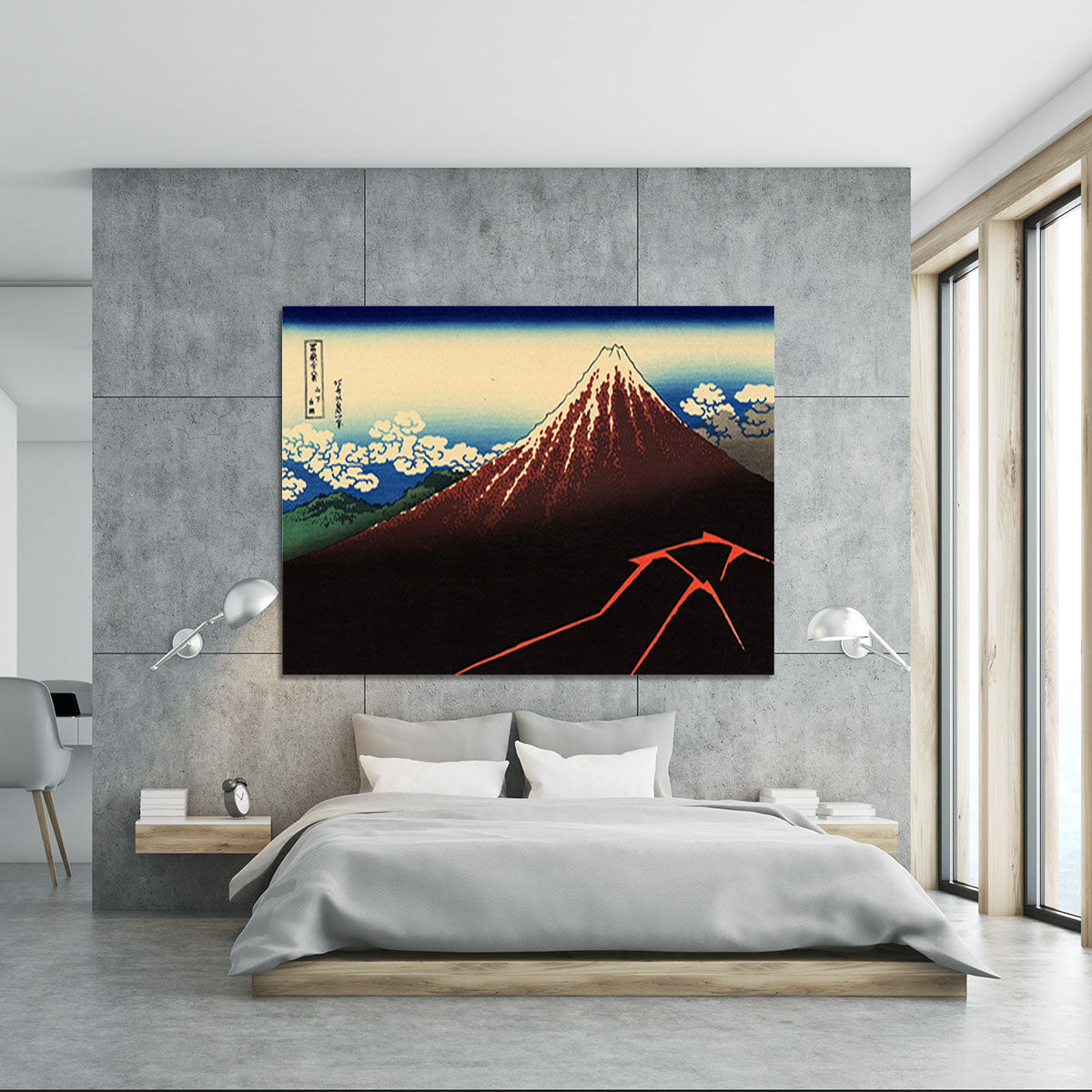 Lightning below the summit by Hokusai Canvas Print or Poster - Canvas Art Rocks - 5