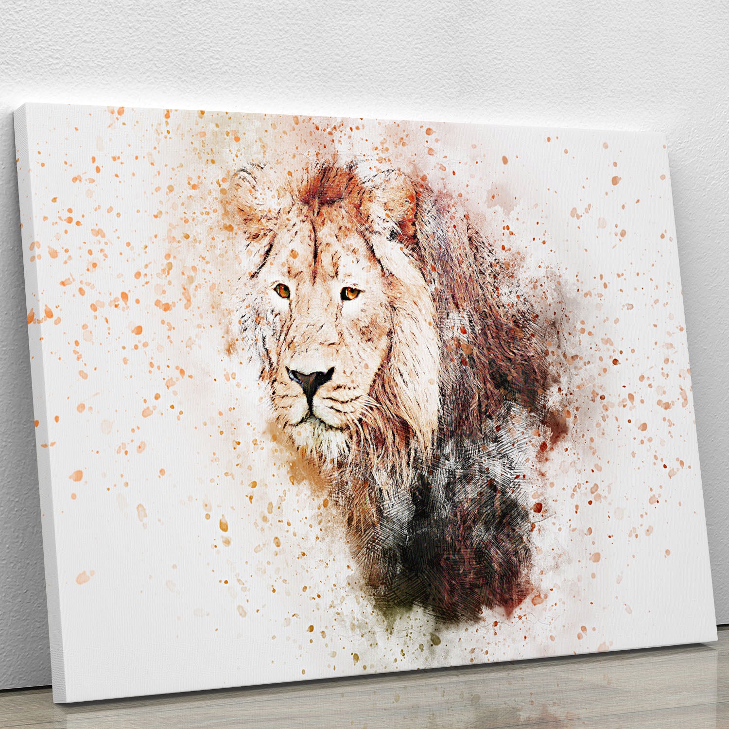 Lion Splatter Canvas Print or Poster - Canvas Art Rocks - 1