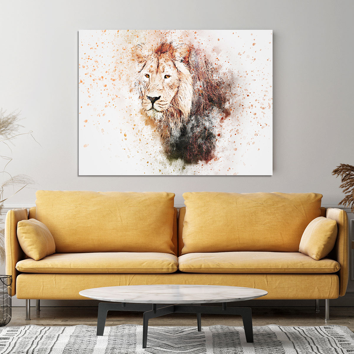 Lion Splatter Canvas Print or Poster - Canvas Art Rocks - 4