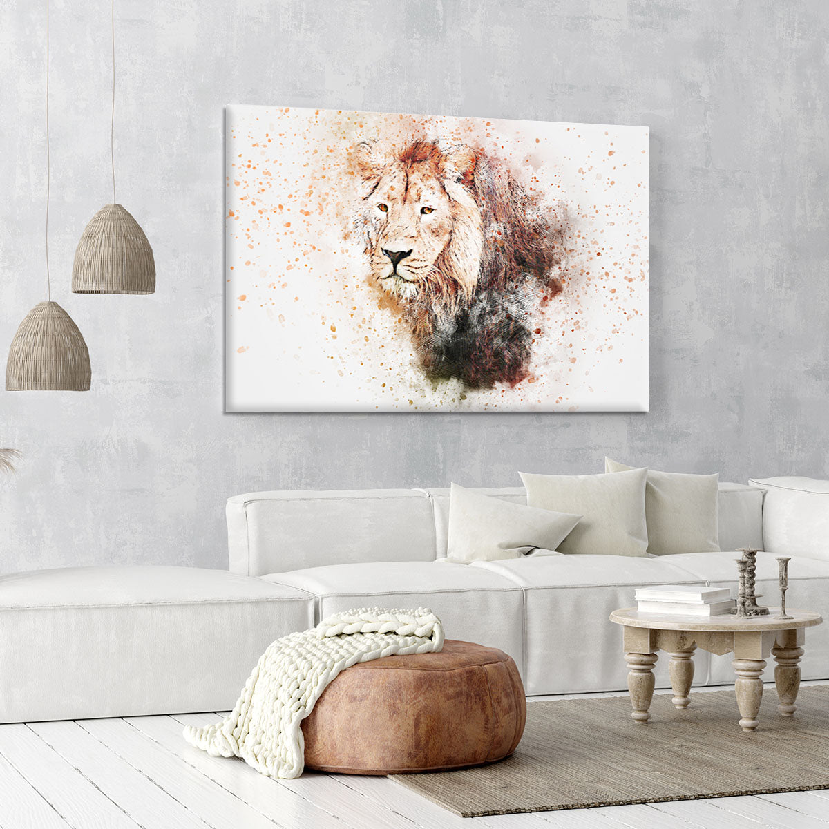 Lion Splatter Canvas Print or Poster - Canvas Art Rocks - 6