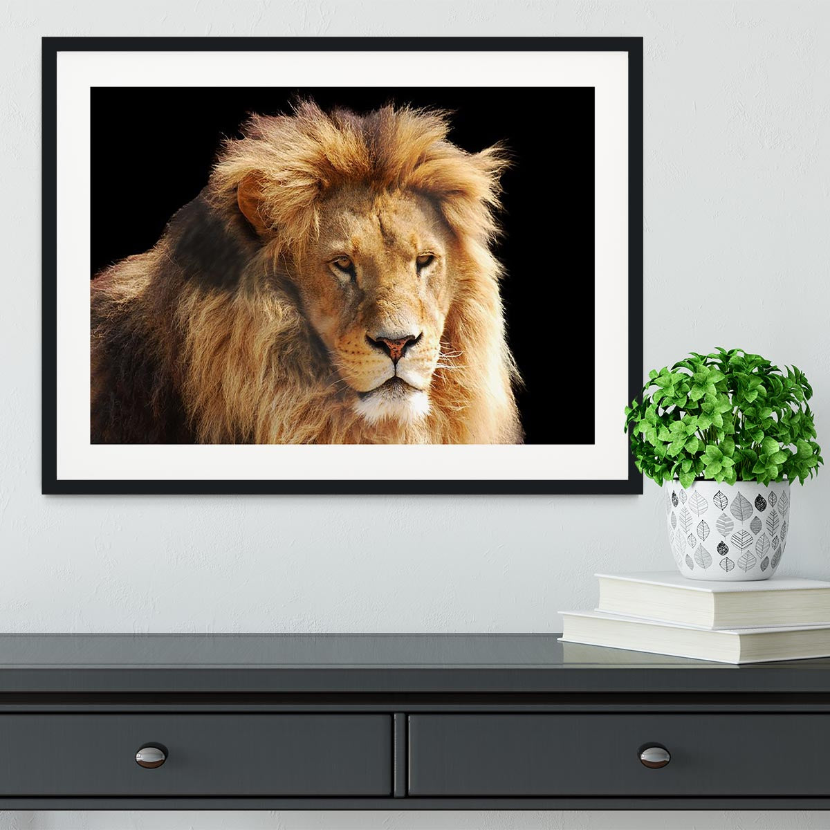 Lion head Framed Print - Canvas Art Rocks - 1