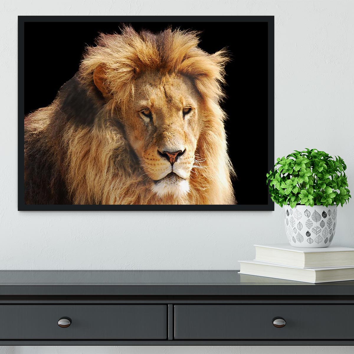 Lion head Framed Print - Canvas Art Rocks - 2