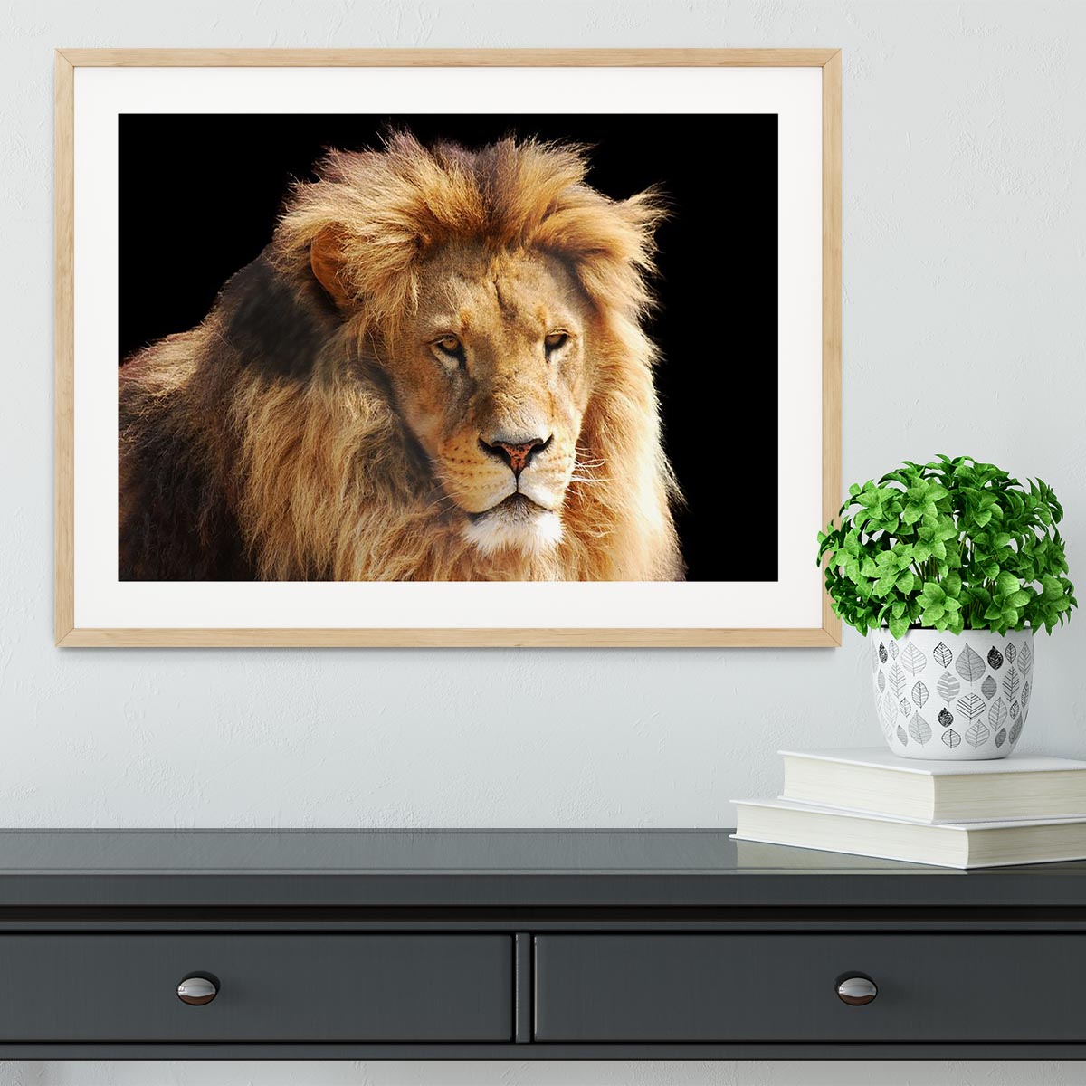 Lion head Framed Print - Canvas Art Rocks - 3