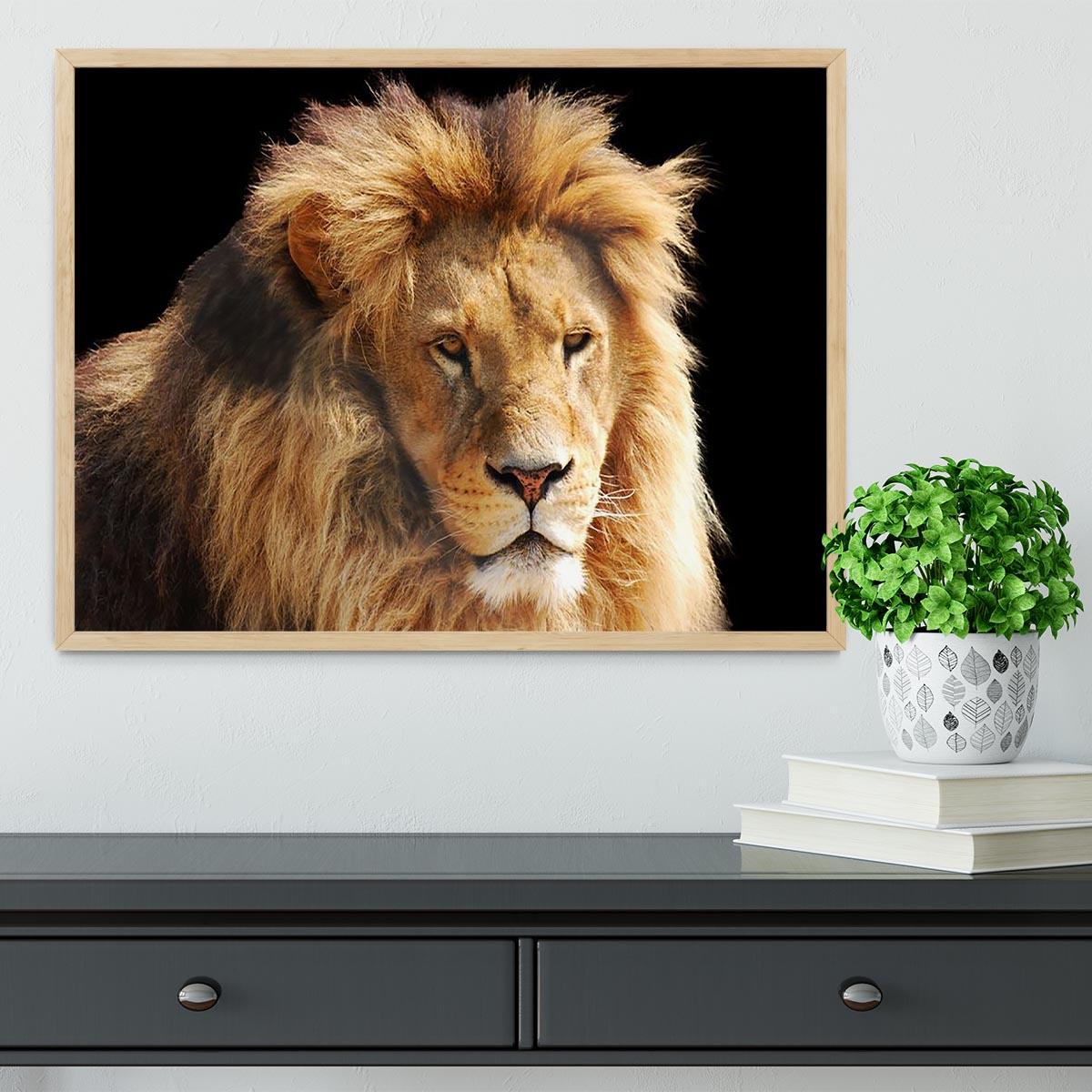 Lion head Framed Print - Canvas Art Rocks - 4