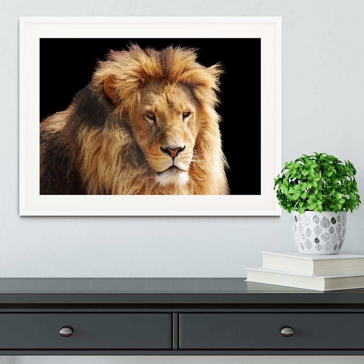 Lion head Framed Print - Canvas Art Rocks - 5