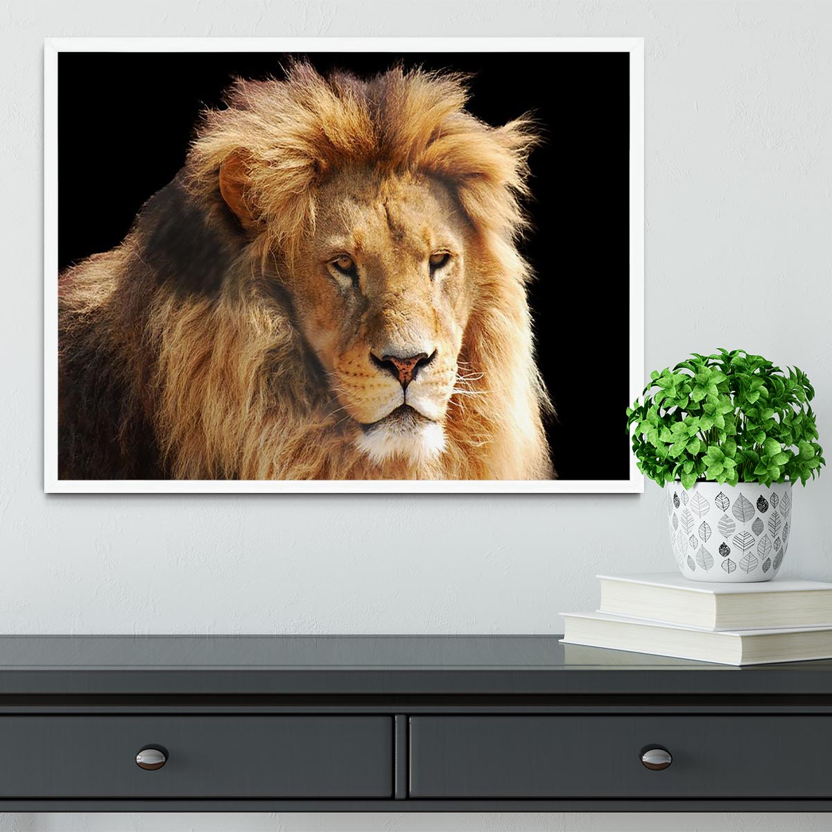Lion head Framed Print - Canvas Art Rocks -6
