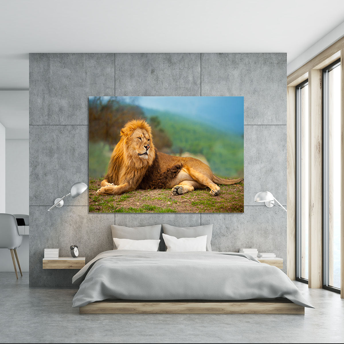 Lion male having a rest Canvas Print or Poster - Canvas Art Rocks - 5
