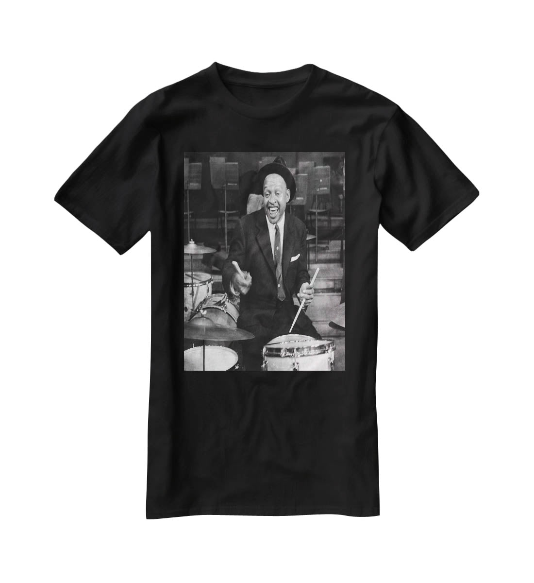 Lionel Hampton on the drums T-Shirt - Canvas Art Rocks - 1