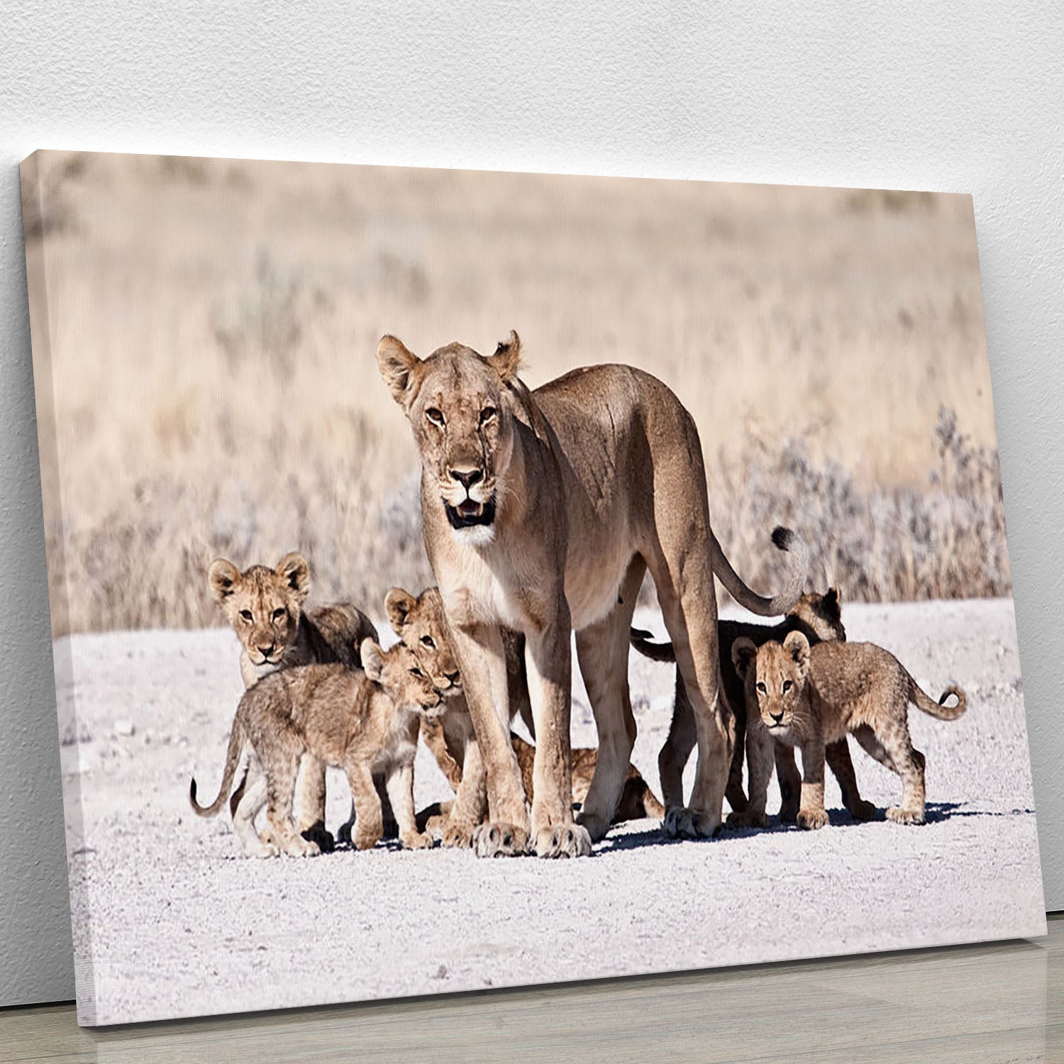 Lioness and cubs Canvas Print or Poster - Canvas Art Rocks - 1