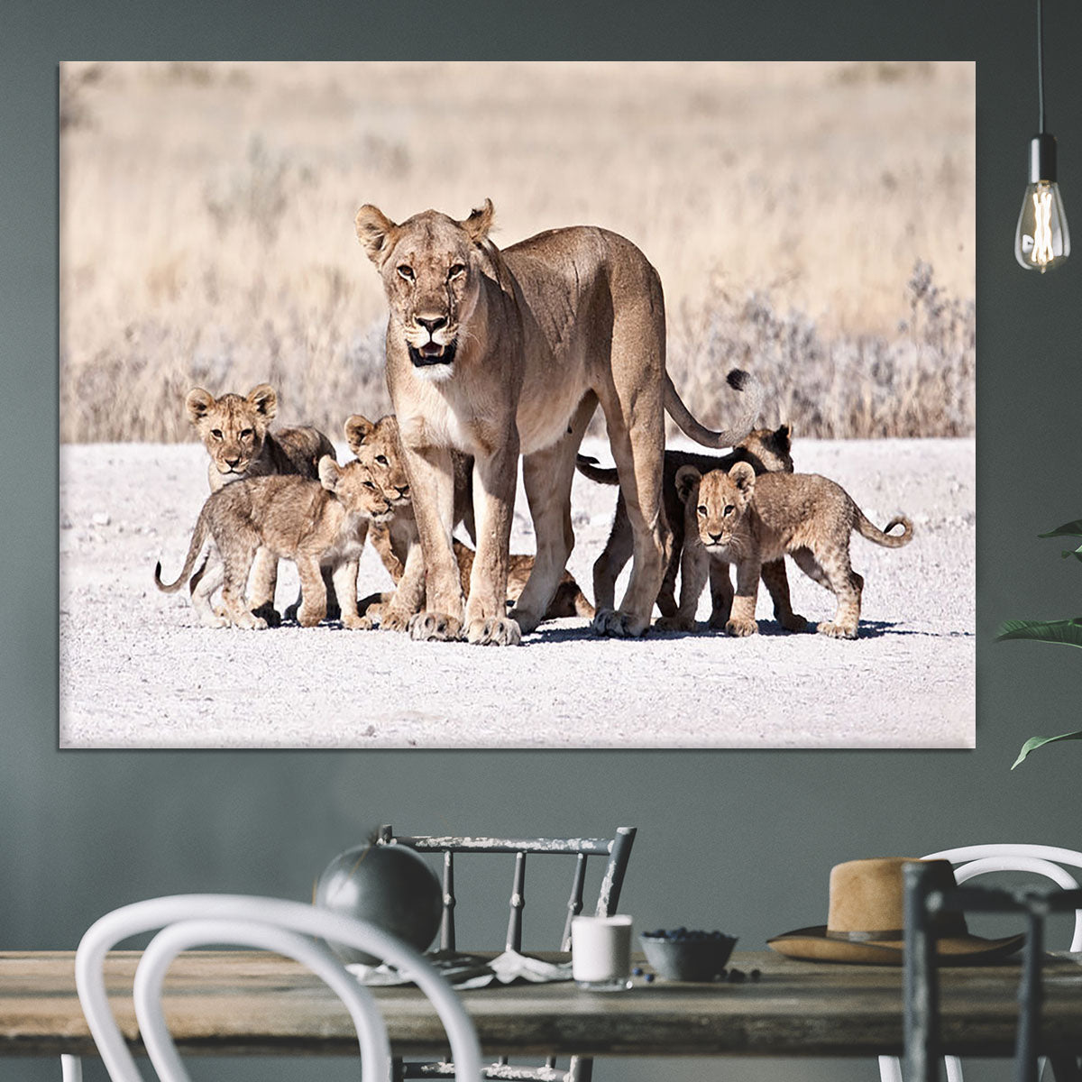 Lioness and cubs Canvas Print or Poster - Canvas Art Rocks - 3