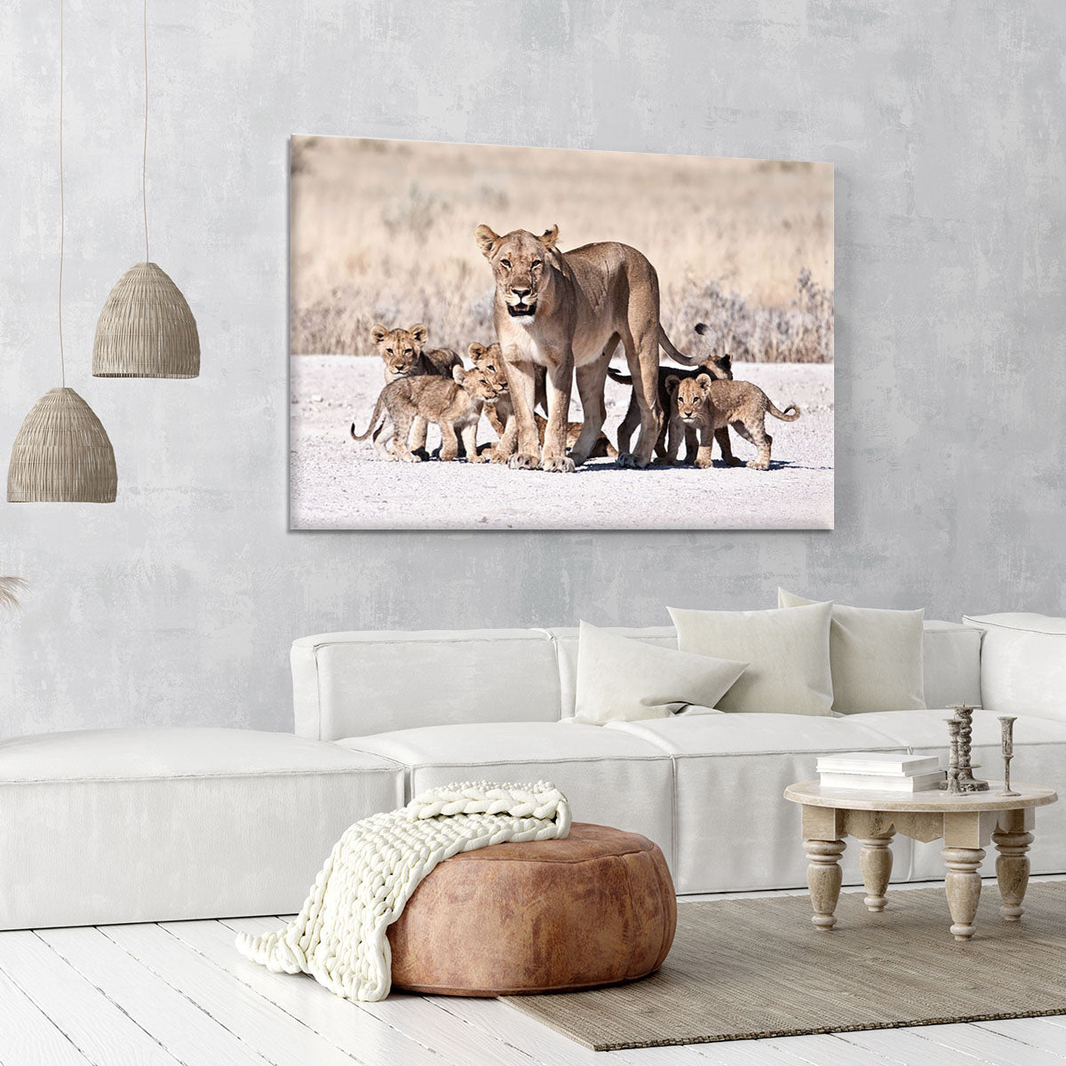 Lioness and cubs Canvas Print or Poster - Canvas Art Rocks - 6