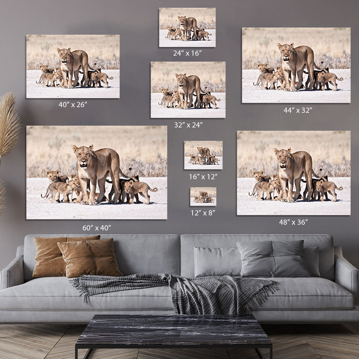 Lioness and cubs Canvas Print or Poster - Canvas Art Rocks - 7
