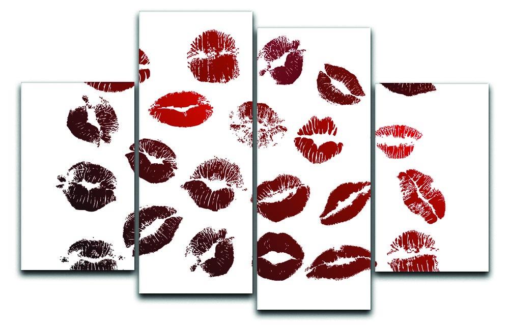 Lipstick Kisses 4 Split Panel Canvas  - Canvas Art Rocks - 1