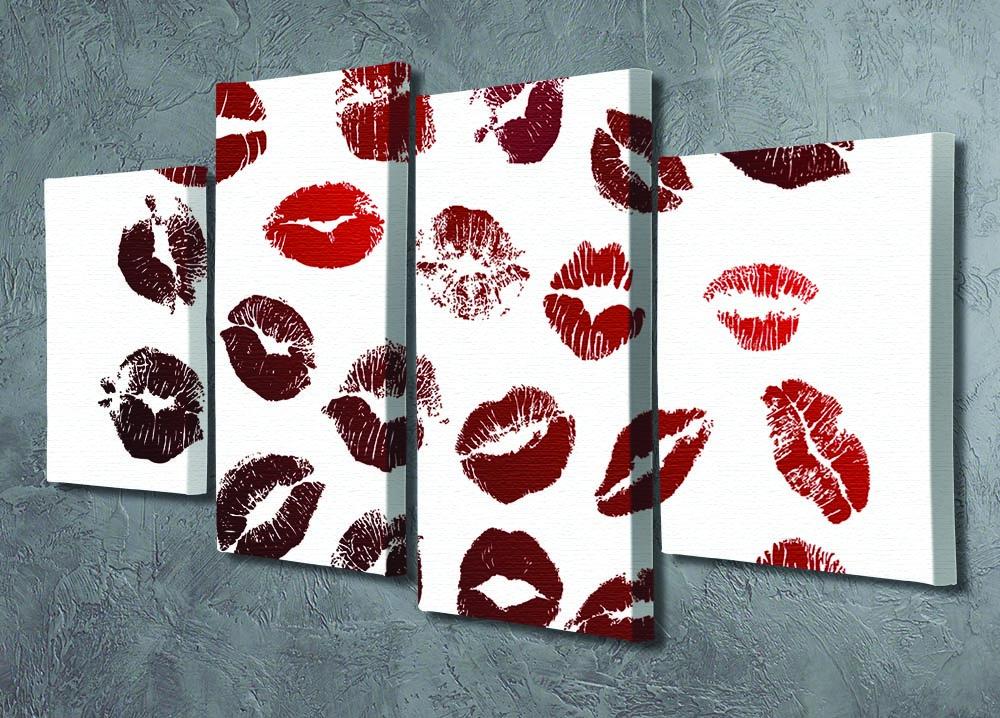 Lipstick Kisses 4 Split Panel Canvas - Canvas Art Rocks - 2