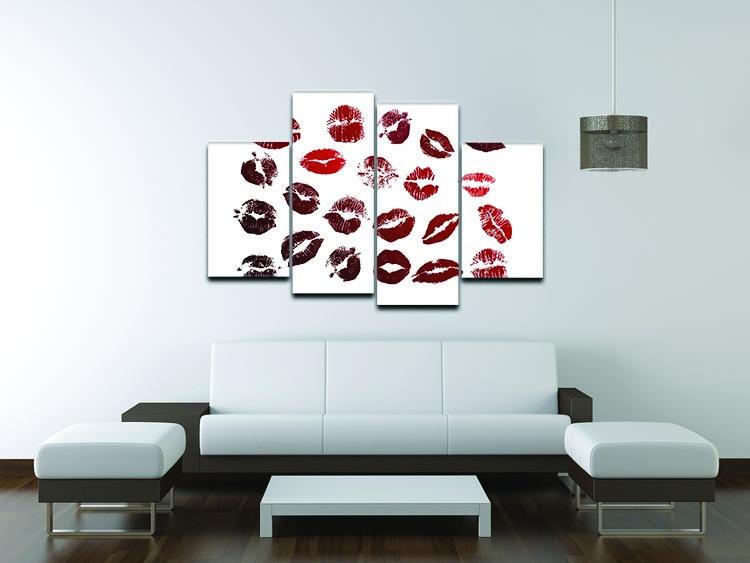 Lipstick Kisses 4 Split Panel Canvas - Canvas Art Rocks - 3