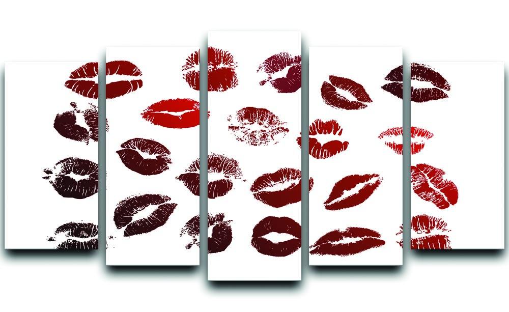 Lipstick Kisses 5 Split Panel Canvas  - Canvas Art Rocks - 1